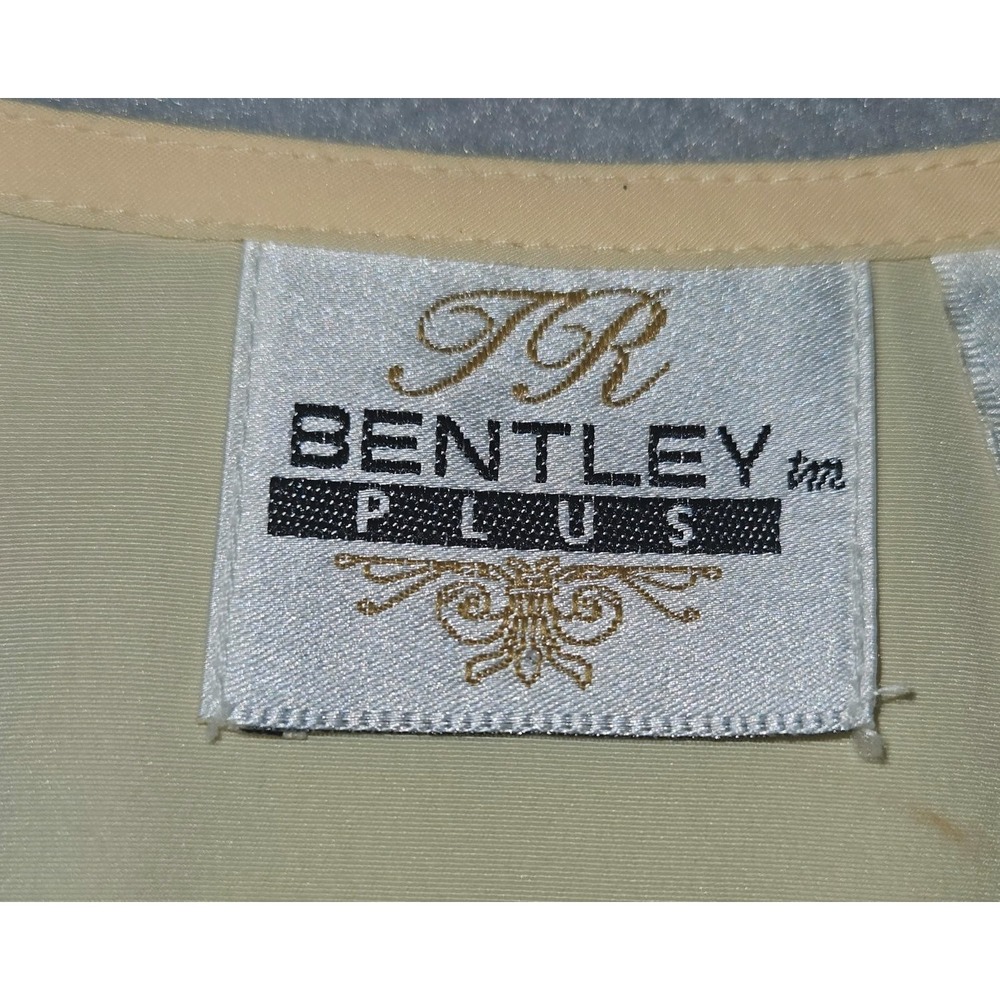 Vintage J.R. Bentley Plus Size 20W Pastel Yellow Embroidered Button Up Blouse - Picture 3 of 7